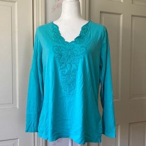 Long Sleeve Cotton Tunic with Decoration